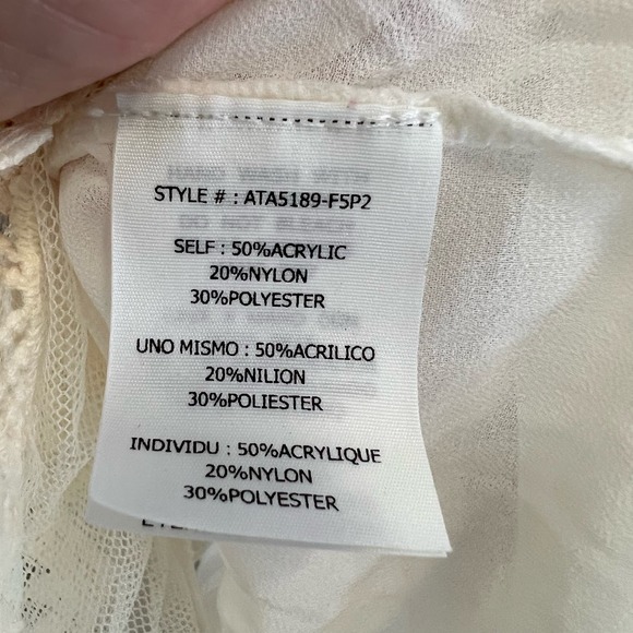 Altar'd State Size S/M Pointelle Knit Tunic Top Lace Trim Long Sleeve Taupe NWT - Picture 12 of 13